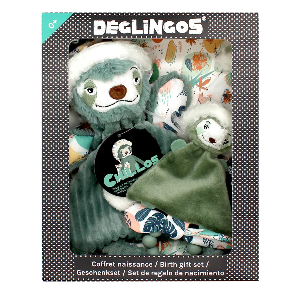 Coffret cadeau baby et anneau de dentition Chillos le paresseux
