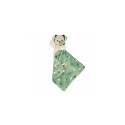 Doudou chien carré douceur vert