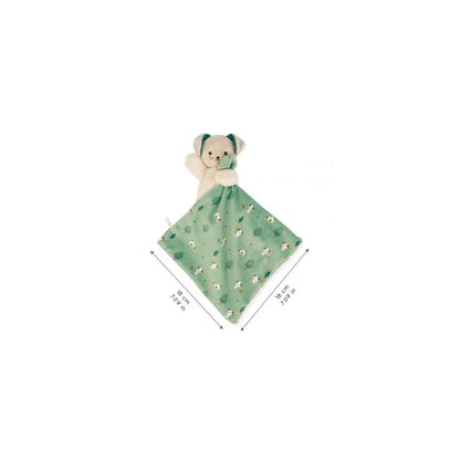 Doudou chien carré douceur vert