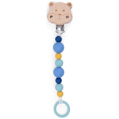 Attache tétine bois et silicone hamster Puce et Pilou