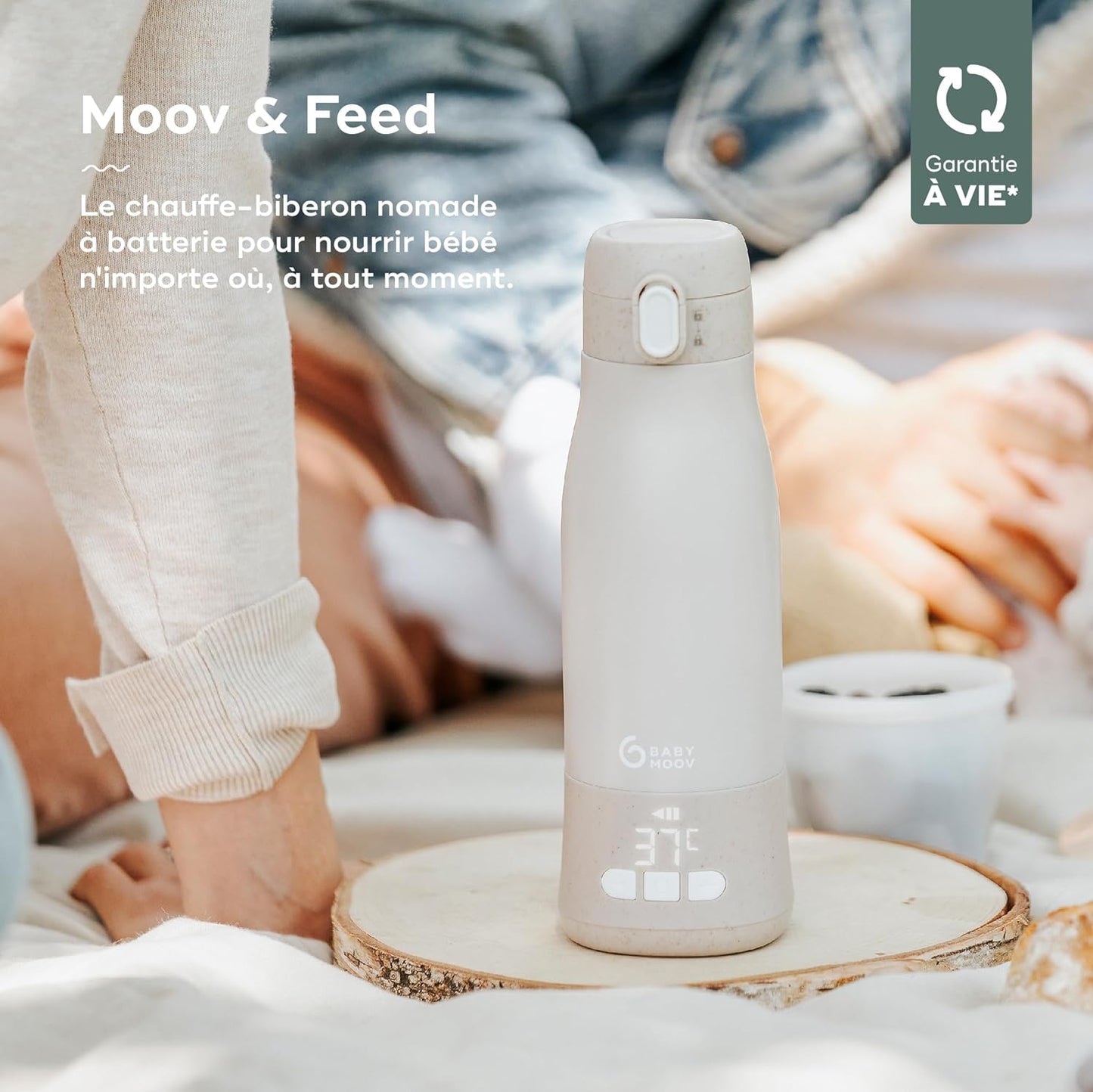 Chauff- biberon nomade rechargeable Moov  and feed sable