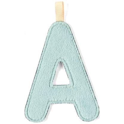 Lettre A en tissu bleue réversible phosphorescente