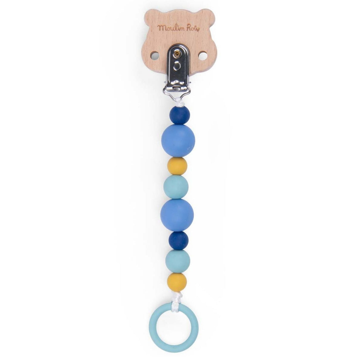 Attache tétine bois et silicone hamster Puce et Pilou
