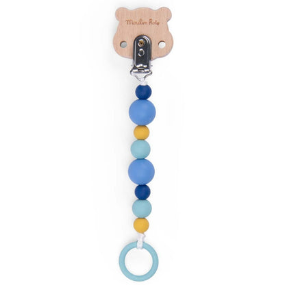 Attache tétine bois et silicone hamster Puce et Pilou