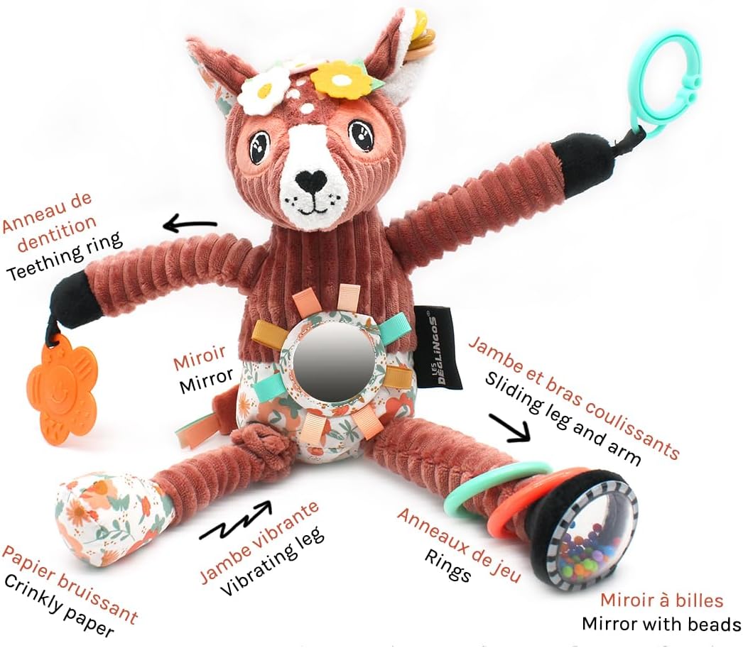 Peluche d'activités nomade Melimelos la biche