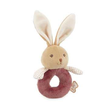 Mon doux hochet lapin bordeaux