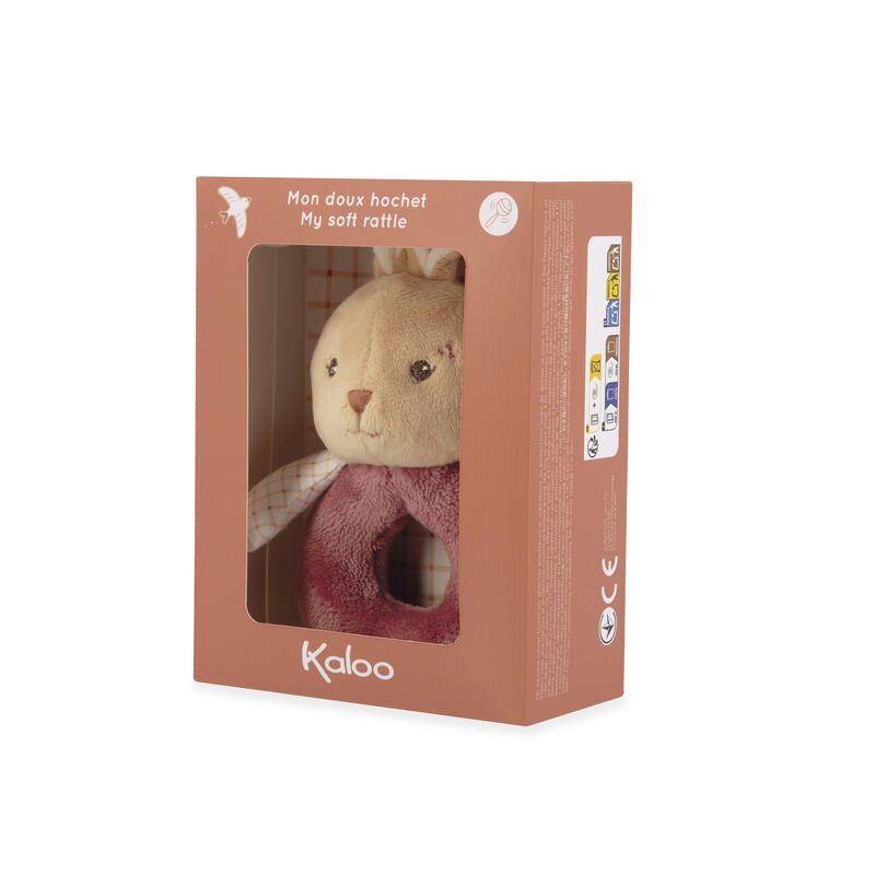 Mon doux hochet lapin bordeaux
