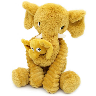Peluche ptipotos Elephant et son bébé moutarde