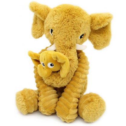 Peluche ptipotos Elephant et son bébé moutarde