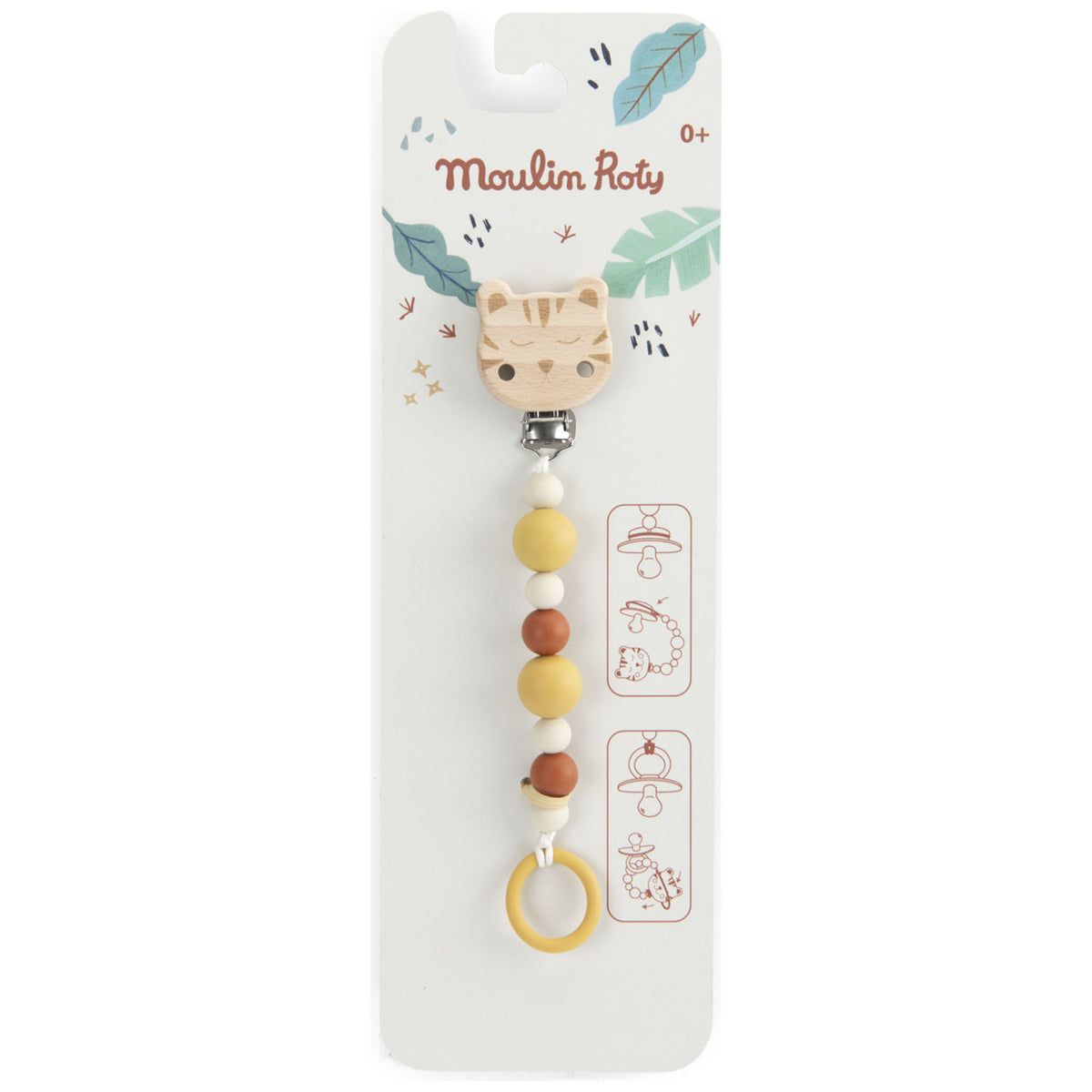 Attache tétine bois et silicone La forêt Mawa