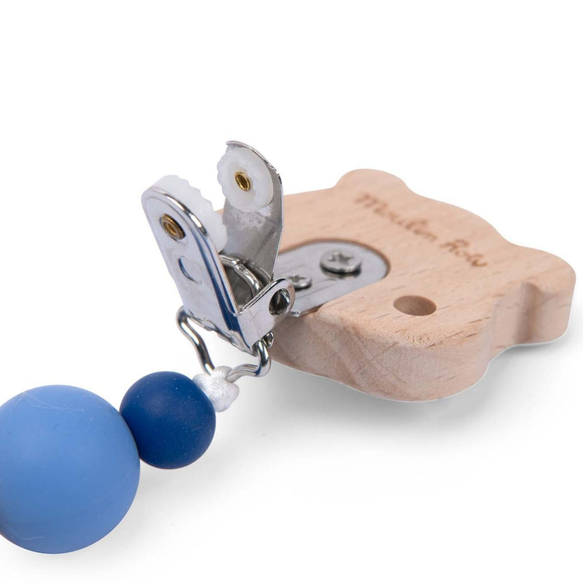 Attache tétine bois et silicone hamster Puce et Pilou
