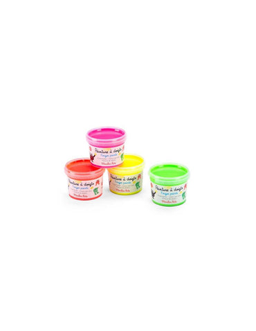 4 pots de peinture à doigts fluo Les Schmouks