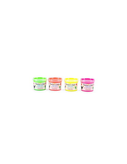 4 pots de peinture à doigts fluo Les Schmouks