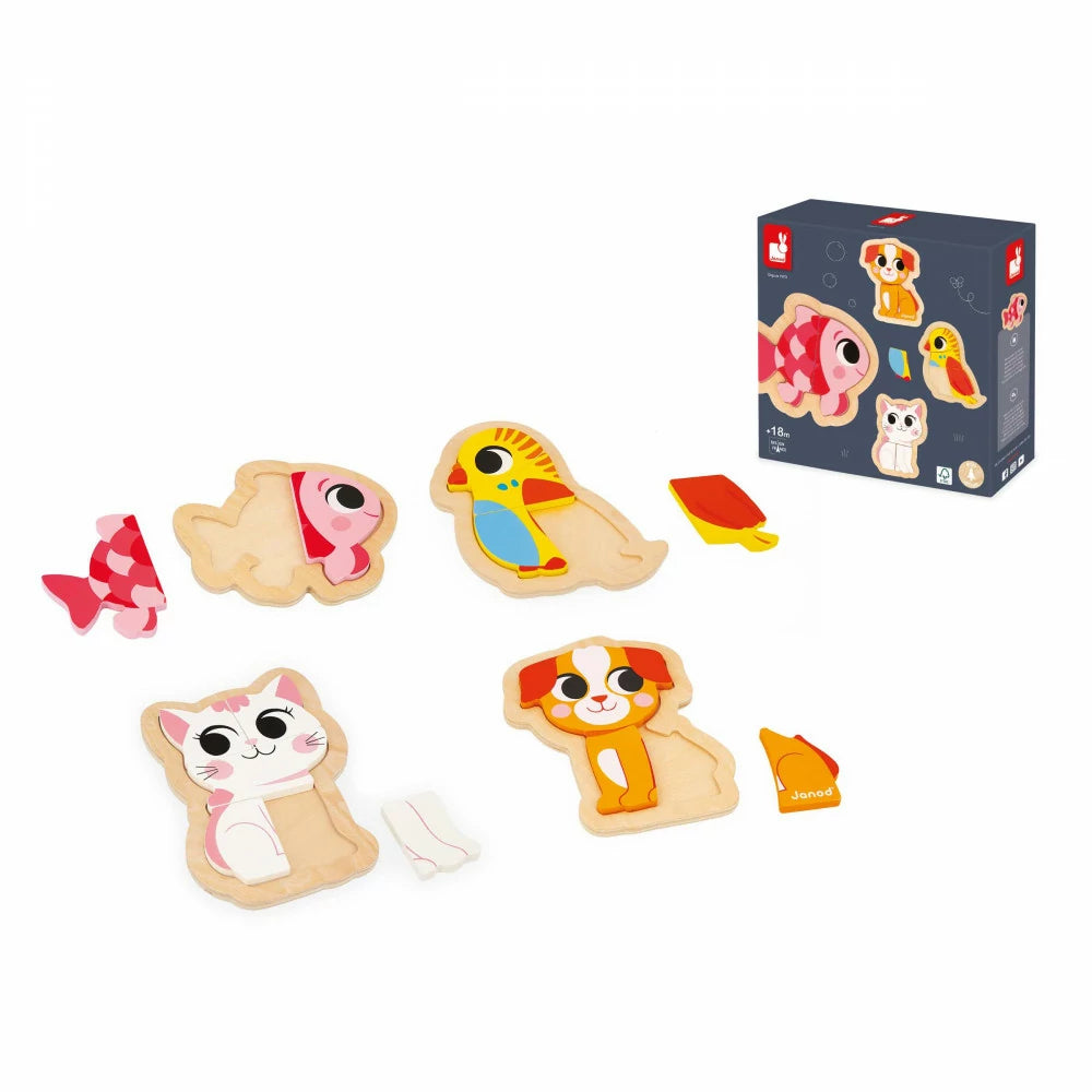 4 puzzles évolutifs Animaux de compagnie