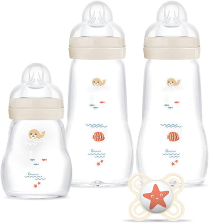 Coffret biberons Naissance verre Lin