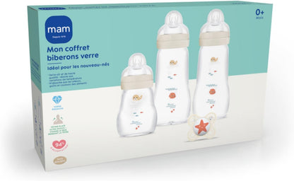 Coffret biberons Naissance verre Lin