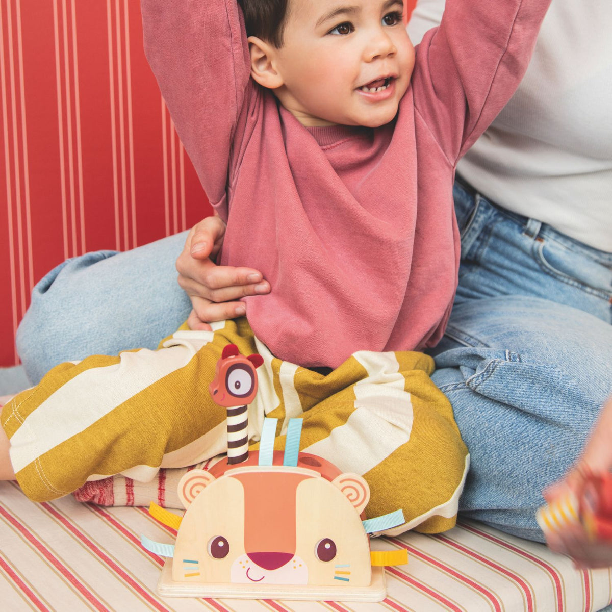 Jouet pop-up en bois Jack le lion
