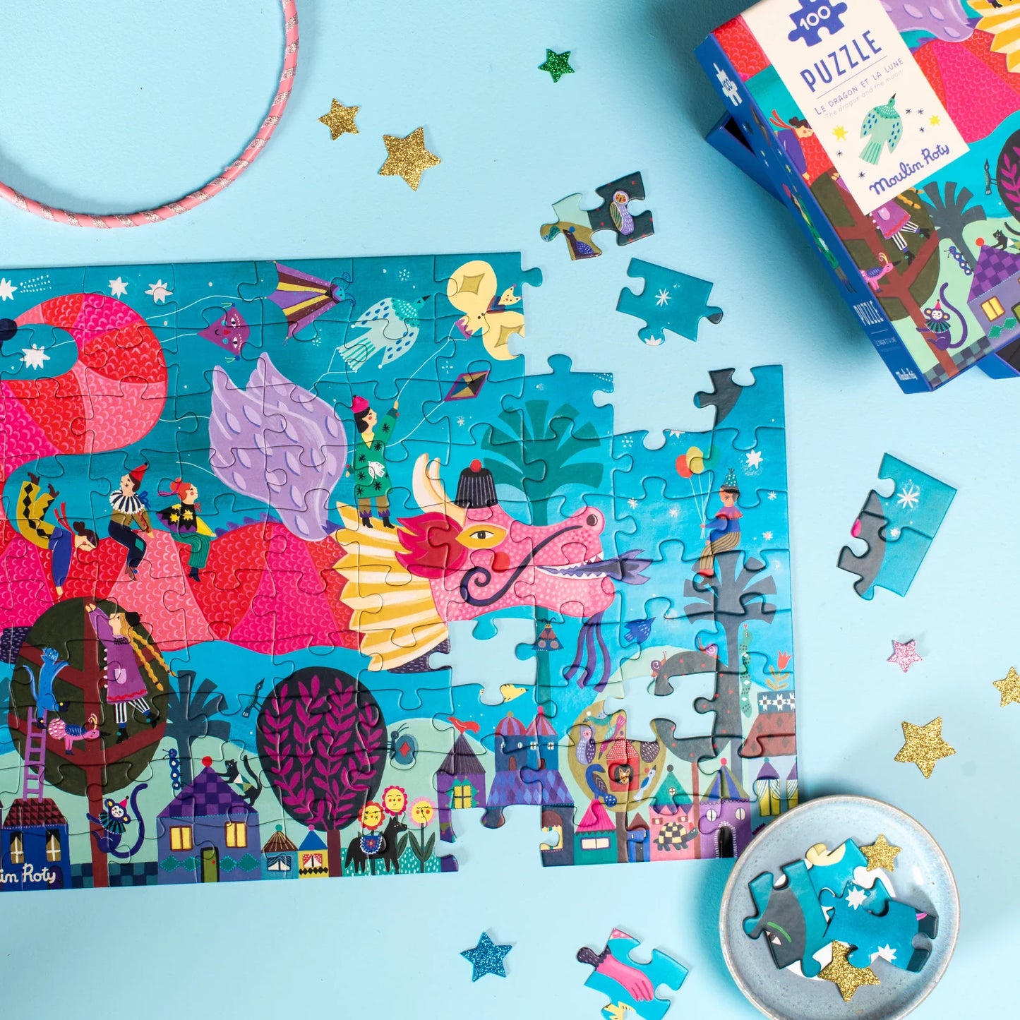 Puzzle Le dragon et la lune 100 pièces