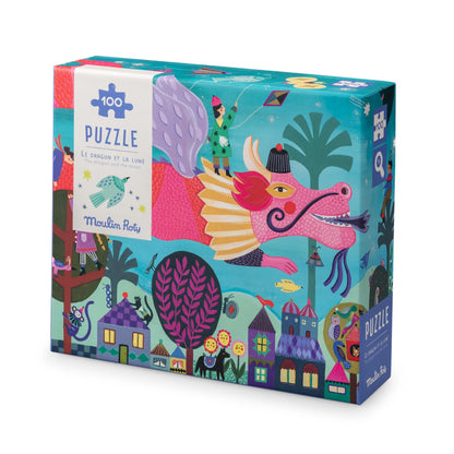 Puzzle Le dragon et la lune 100 pièces
