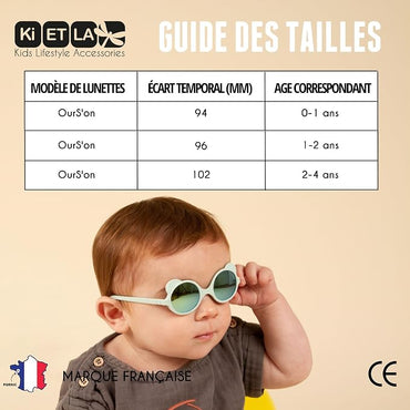 Lunettes sun 2-4 ans Ourson rose pâle