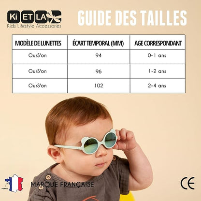 Lunettes sun 2-4 ans Ourson rose pâle