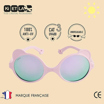 Lunettes sun 2-4 ans Ourson rose pâle