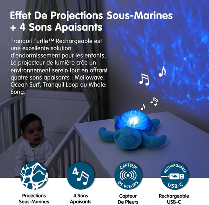 Veilleuse musicale et lumineuse tortue aqua Cloud B
