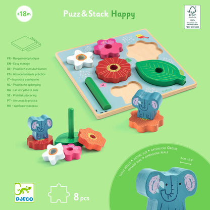 Puzzle en relief Puzz& Stack happy ( 7 pièces )