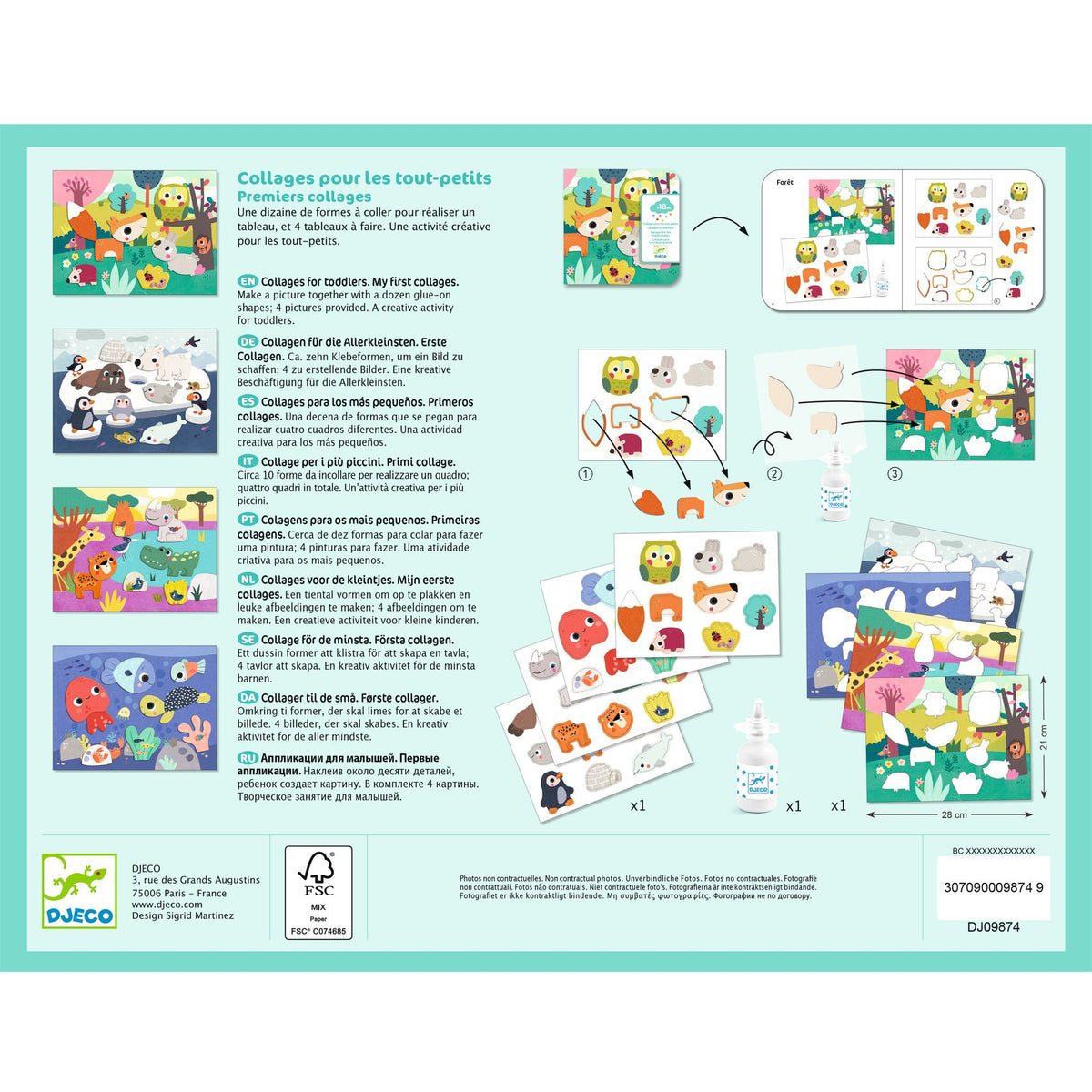 Collages pour les touts petits Premiers collages