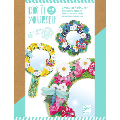 3 miroirs à décorer Douceur florale