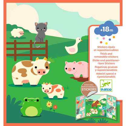 Stickers épais et repositionnables Les animaux de la ferme