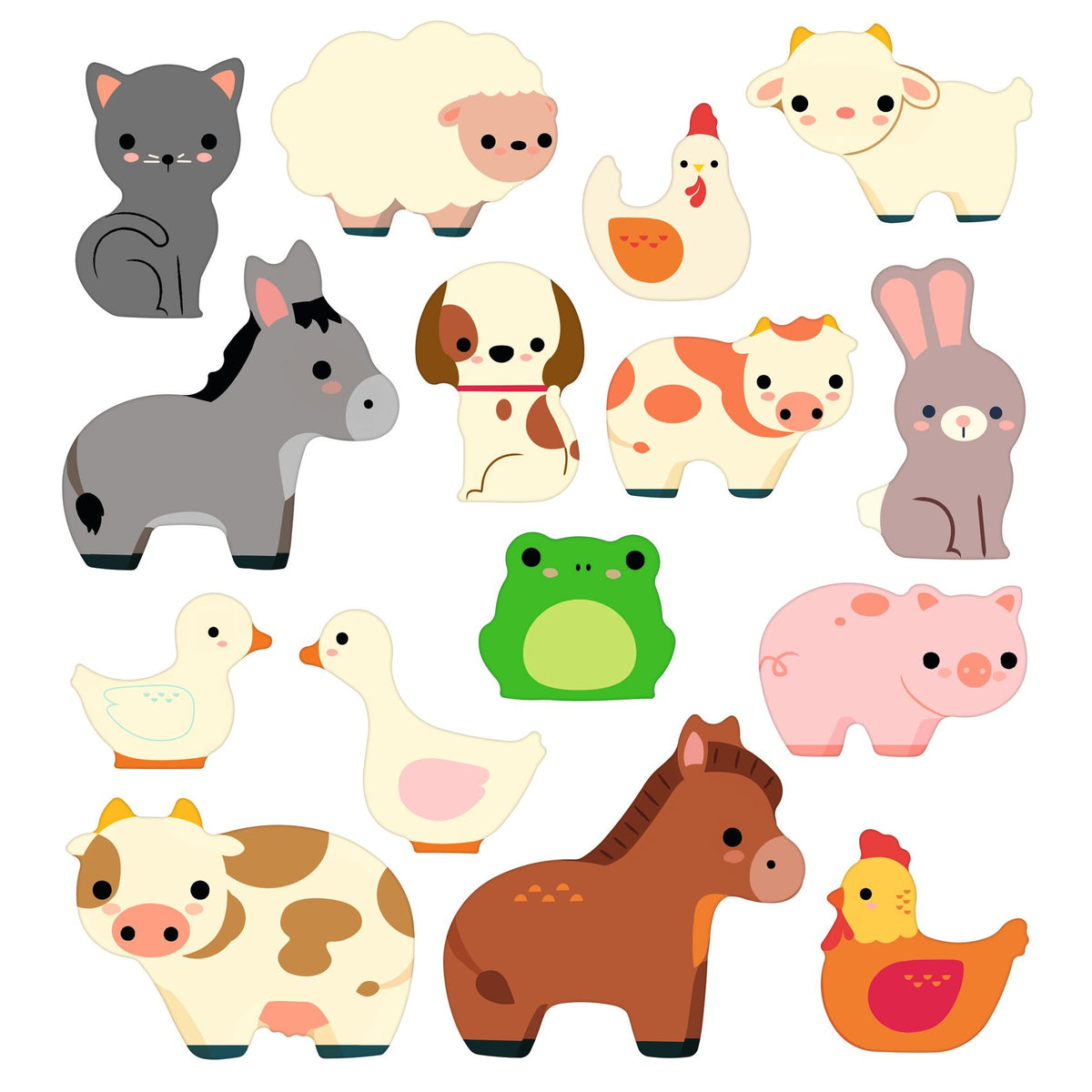 Stickers épais et repositionnables Les animaux de la ferme