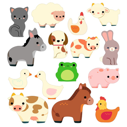 Stickers épais et repositionnables Les animaux de la ferme