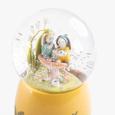 Boule à neige musicale Trois petits lapins