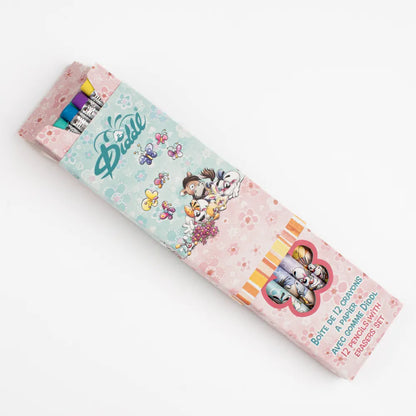 Boîte de 12 crayons à papier avec gomme Diddl