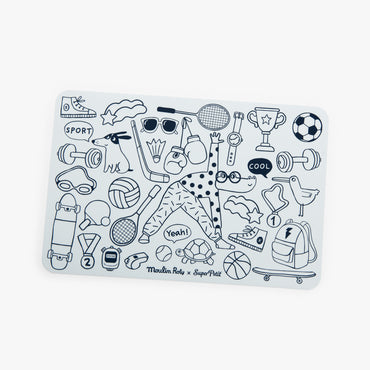 Mini set en silicone à colorier + 4 crayons Les loufoques