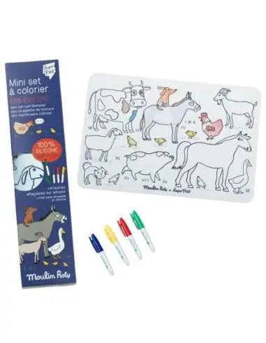 Mini set en silicone à colorier + 4 crayons Aujourd'hui c'est mercredi