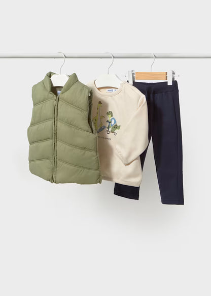 Ensemble 3 pièces gilet bébé laurier
