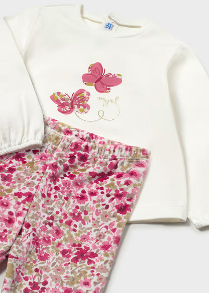 Ensemble 3 pièces gilet bébé pétale