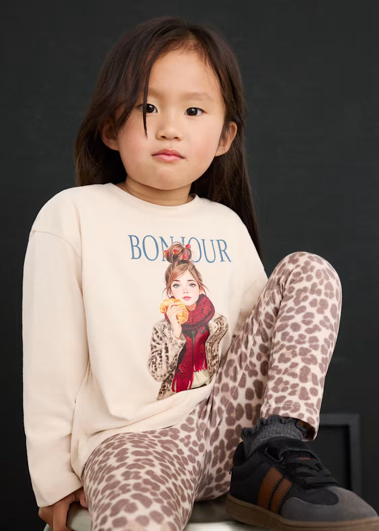 Ensemble legging et tee-shirt ML châtain