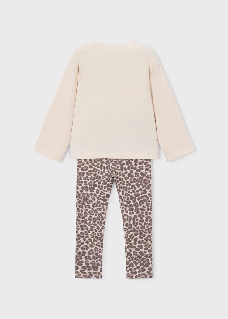 Ensemble legging et tee-shirt ML châtain