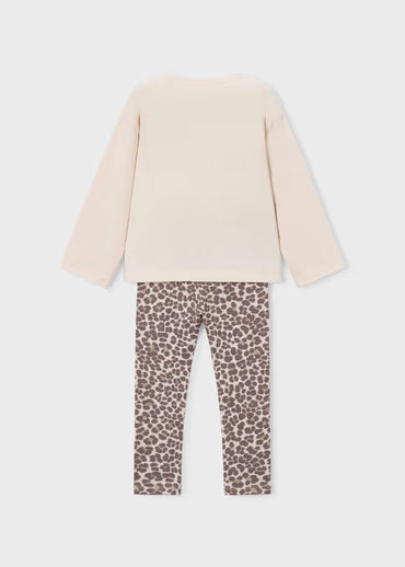 Ensemble legging et tee-shirt ML châtain