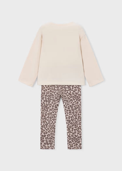 Ensemble legging et tee-shirt ML châtain