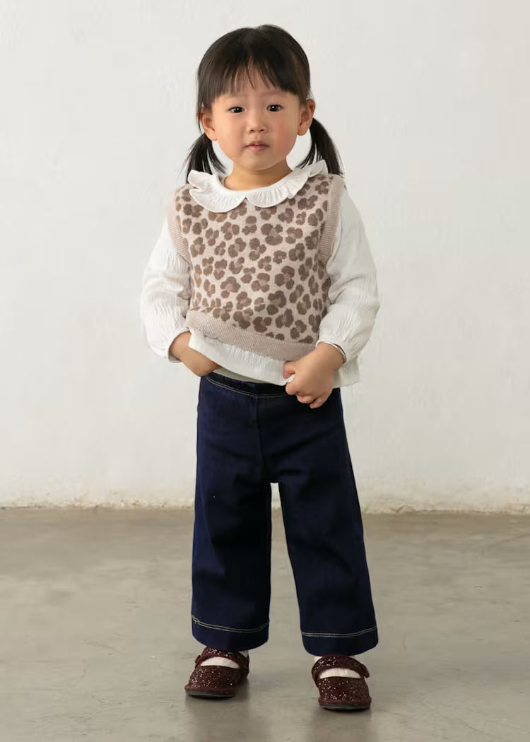 Ensemble pantalon et blouse avec gilet bébé noix