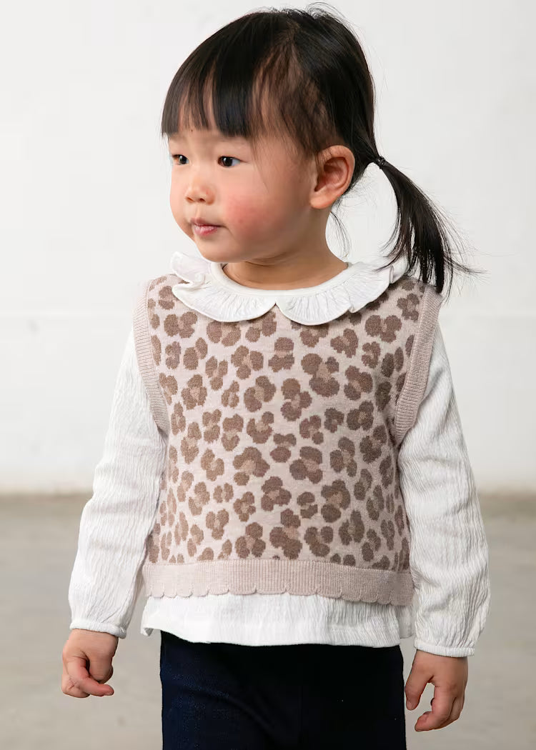 Ensemble pantalon et blouse avec gilet bébé noix