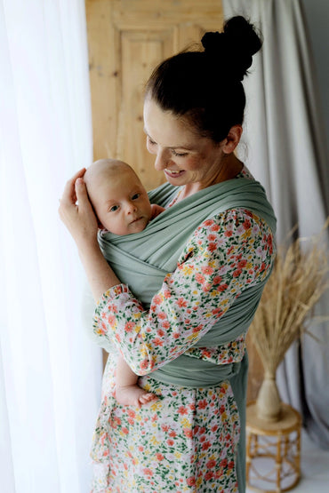 Echarpe porte-bébé extensible salvia