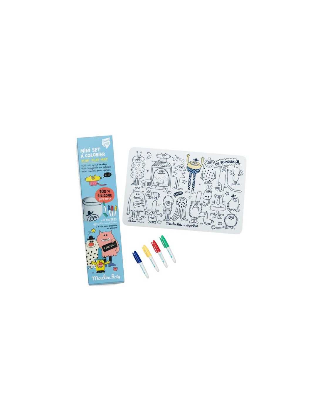 Mini set à colorier + 4 crayons les Schmouks