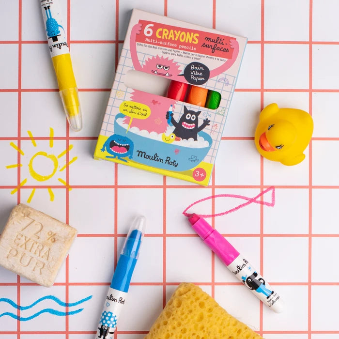 6 crayons multisurfaces Les Schmouks