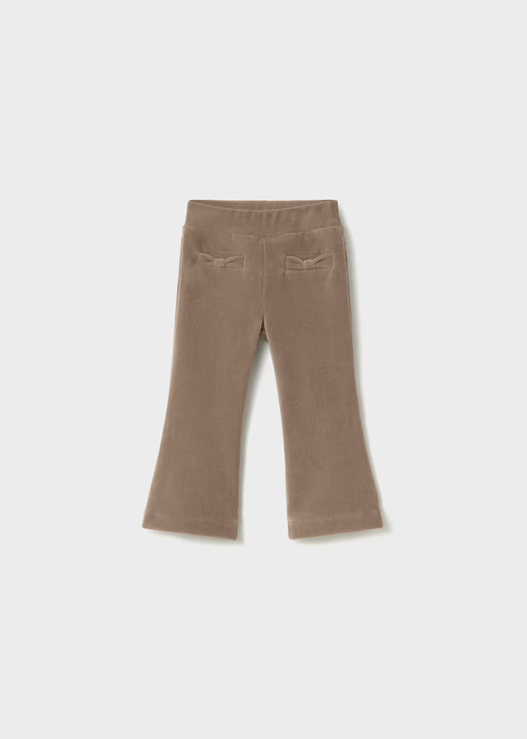 Pantalon basique en velours côtelé noix
