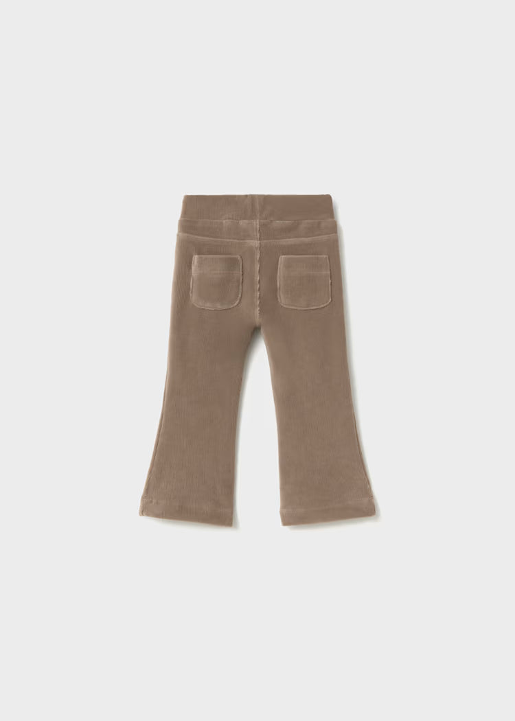 Pantalon basique en velours côtelé noix